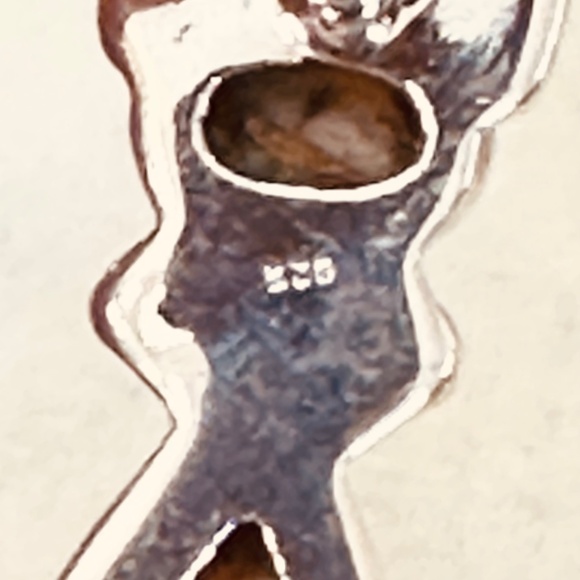 925 SS, Spiny Oyster Copper Turquoise cat dangle earrings NWOT - Picture 10 of 13